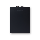 Side view of a black Cambridge Audio L/R S Ultra Compact Active Stereo Speakers