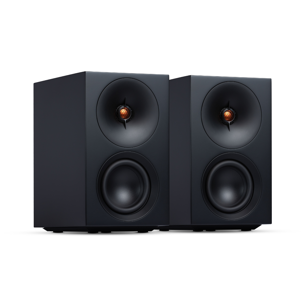 Pair of black Cambridge Audio L/R S Ultra Compact Active Stereo Speakers