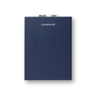 Side view of a blue Cambridge Audio L/R S Ultra Compact Active Stereo Speakers
