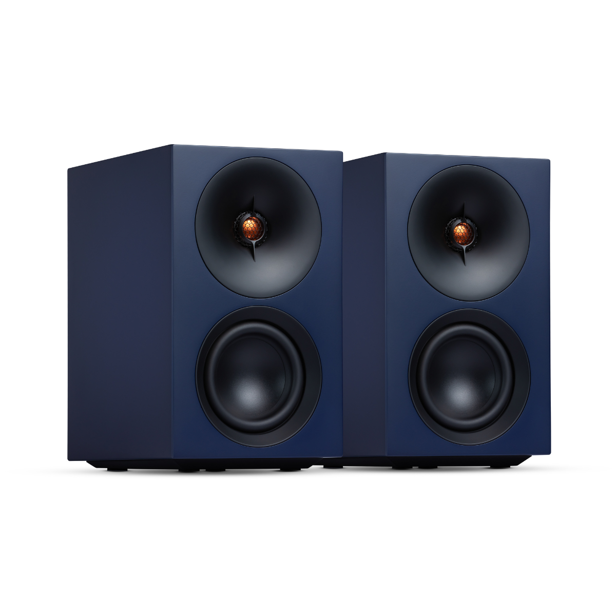 Pair of blue Cambridge Audio L/R S Ultra Compact Active Stereo Speakers