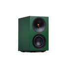 Side view of a green Cambridge Audio L/R S Ultra Compact Active Stereo Speakers