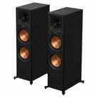 Klipsch Reference Premier III RP-8020F Floorstanding Loudspeaker - pair of ebony speakers front and side view angled left