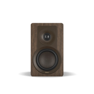 A single Dali Kupid bookshelf speaker with a dark brown wood-grain finish and a black front driver, shown against a plain white background.