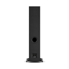 A tall, black ash Dali Sonik 7 floor-standing speaker shown from the rear, featuring a circular port and a small control panel near the base, set against a plain white background.