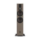 A Dali Sonik 7 floorstanding speaker in a warm taupe-brown finish with black drivers and a top grille, shown on a clean white background.