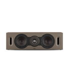 A DALI LCR channel speaker in a walnut finish with black drivers, shown from the front against a solid white background.