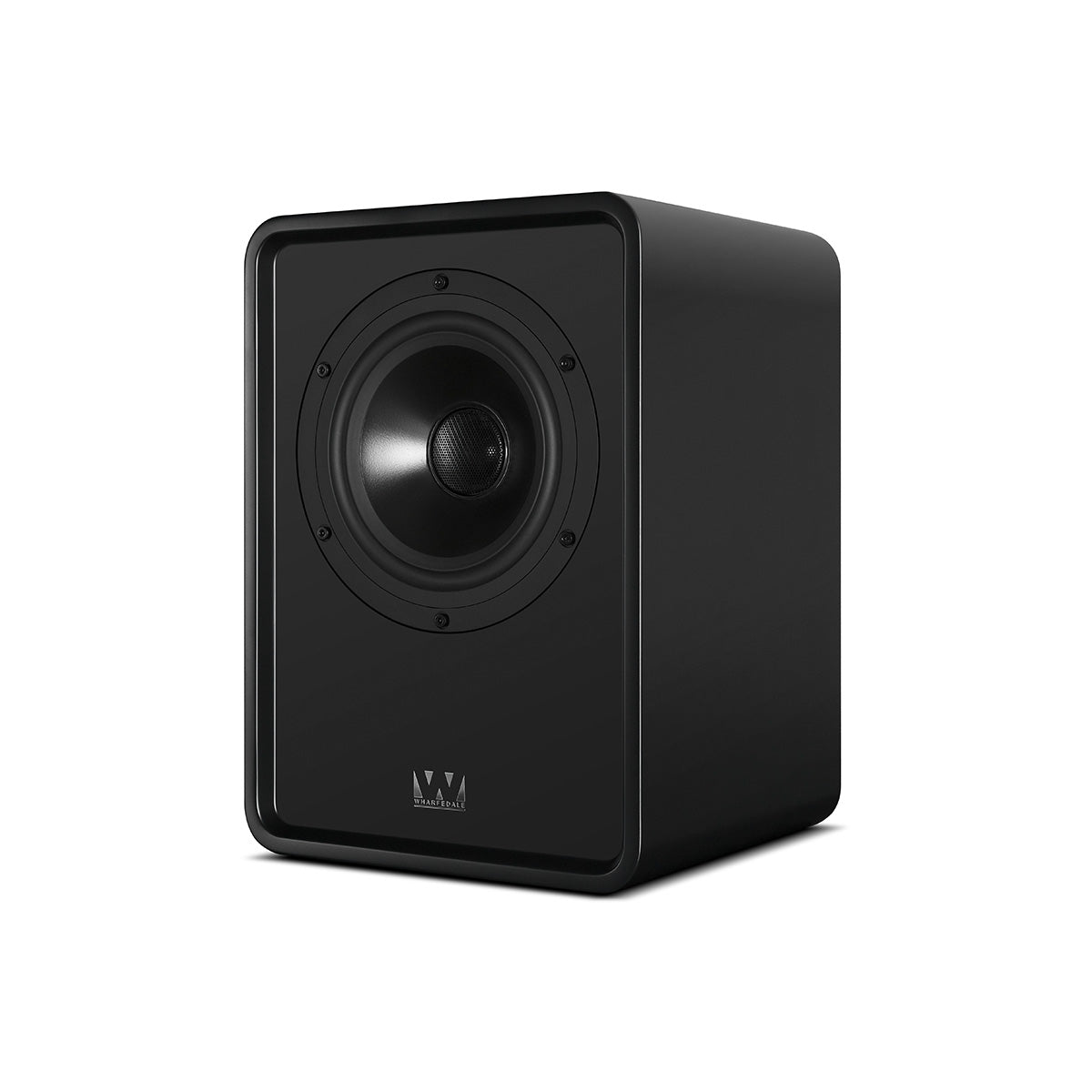 Wharfedale Denton 1S Speaker - single matte black without grille - angled front view