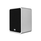 Wharfedale Denton 1S Speaker - single matte white with grille - angled front view