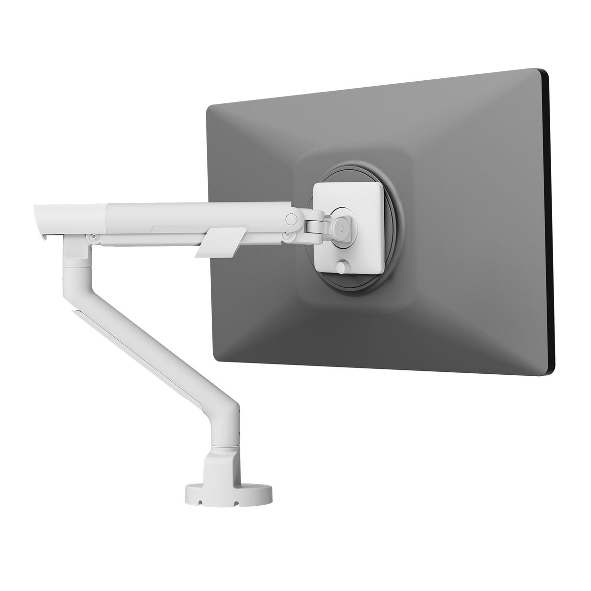 White Kanto DM1 Single Monitor Desktop Mount for 17” - 40” Displays