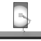 Monitor stand with a monitor on a white background