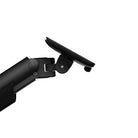 Black adjustable phone stand on a white background