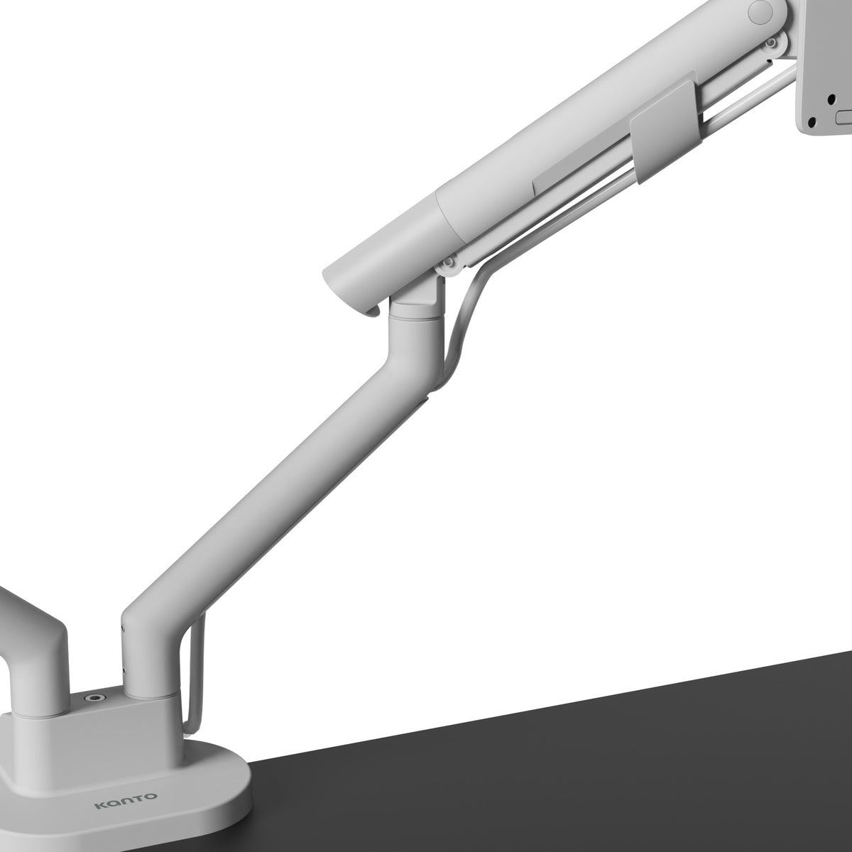Gray adjustable desk lamp on a white background