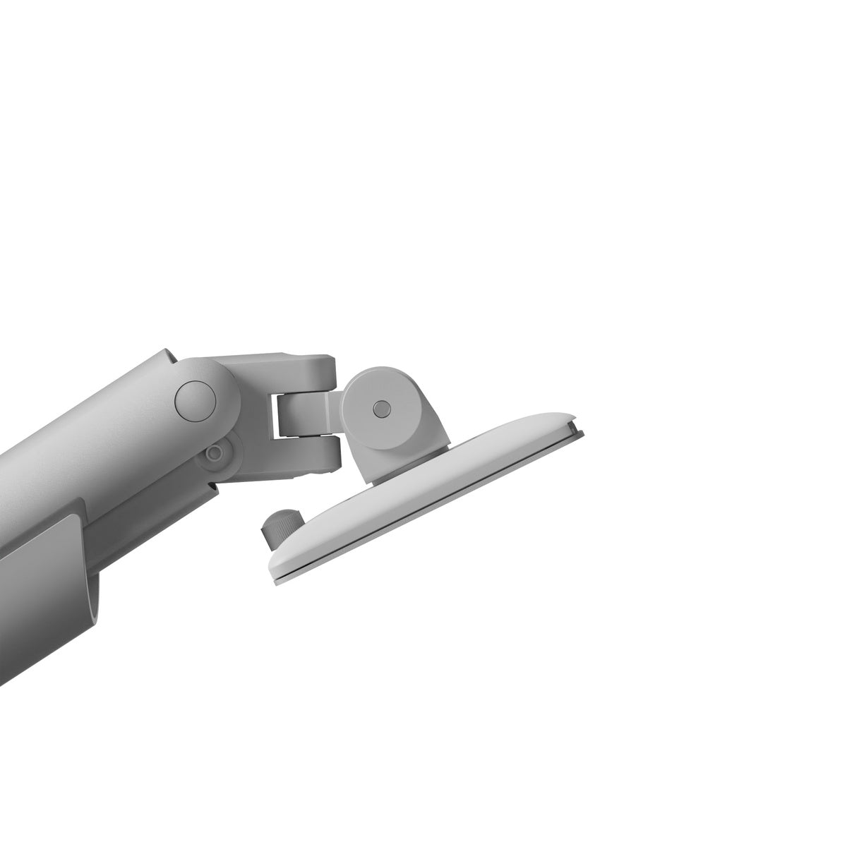 Metallic clamp on a white background