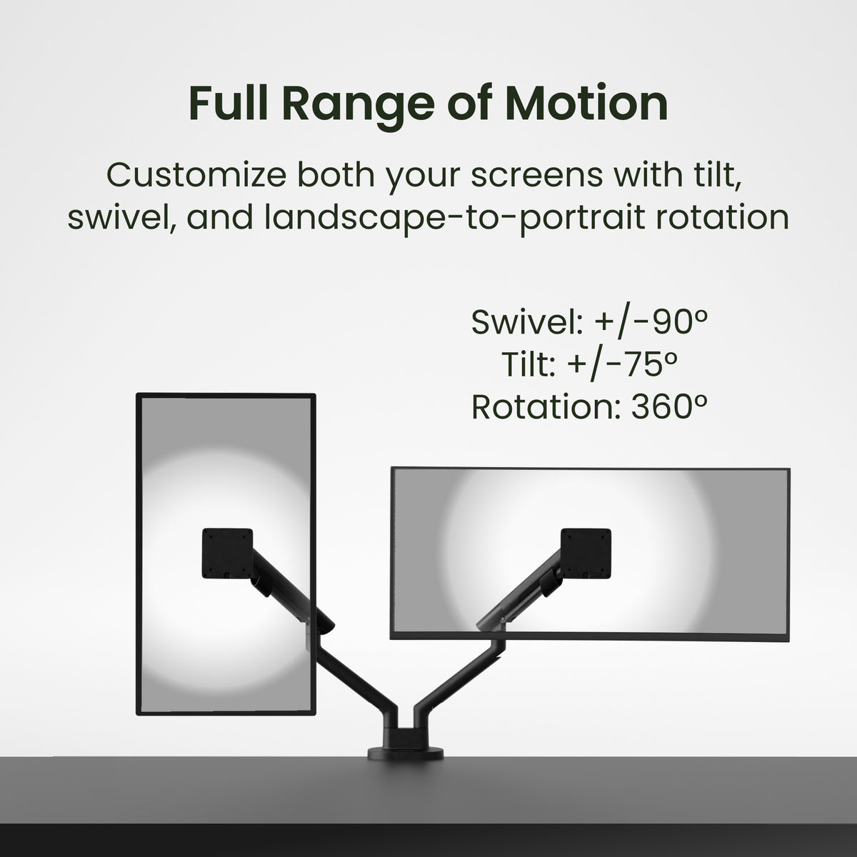 Monitor stand with adjustable features on a gray background