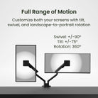 Monitor stand with adjustable features on a gray background