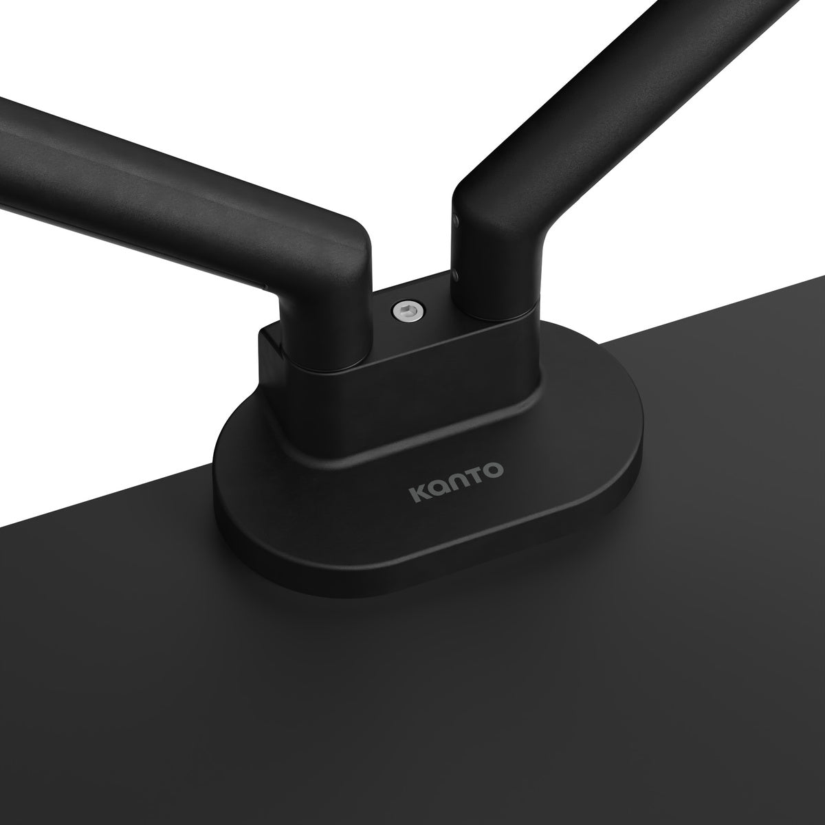 Black desk lamp with 'Kanto' branding on a white background