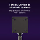 Monitor stand with VESA plate on a dark purple background