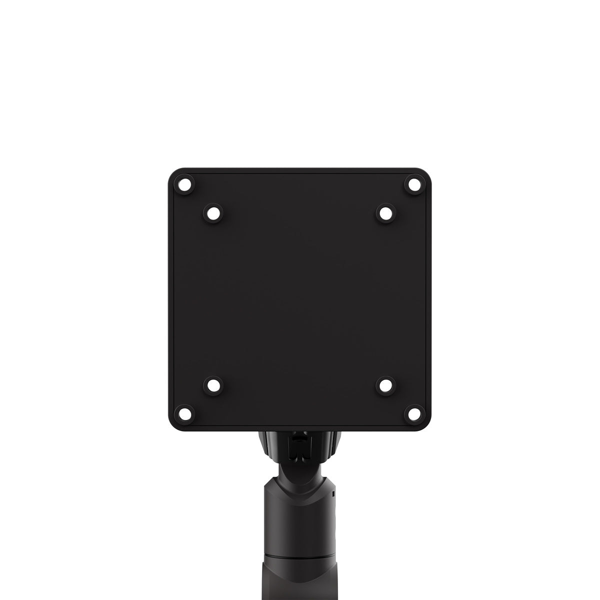Black monitor stand base on a white background