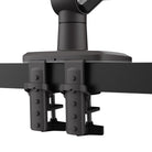 Black adjustable arm stand on a white background