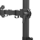 Black adjustable stand with arm on a white background