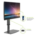 Monitor with stand and 360-degree rotation and swivel features on a white background