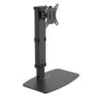 Black adjustable monitor stand on a white background
