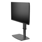 Black monitor stand with a screen on a white background