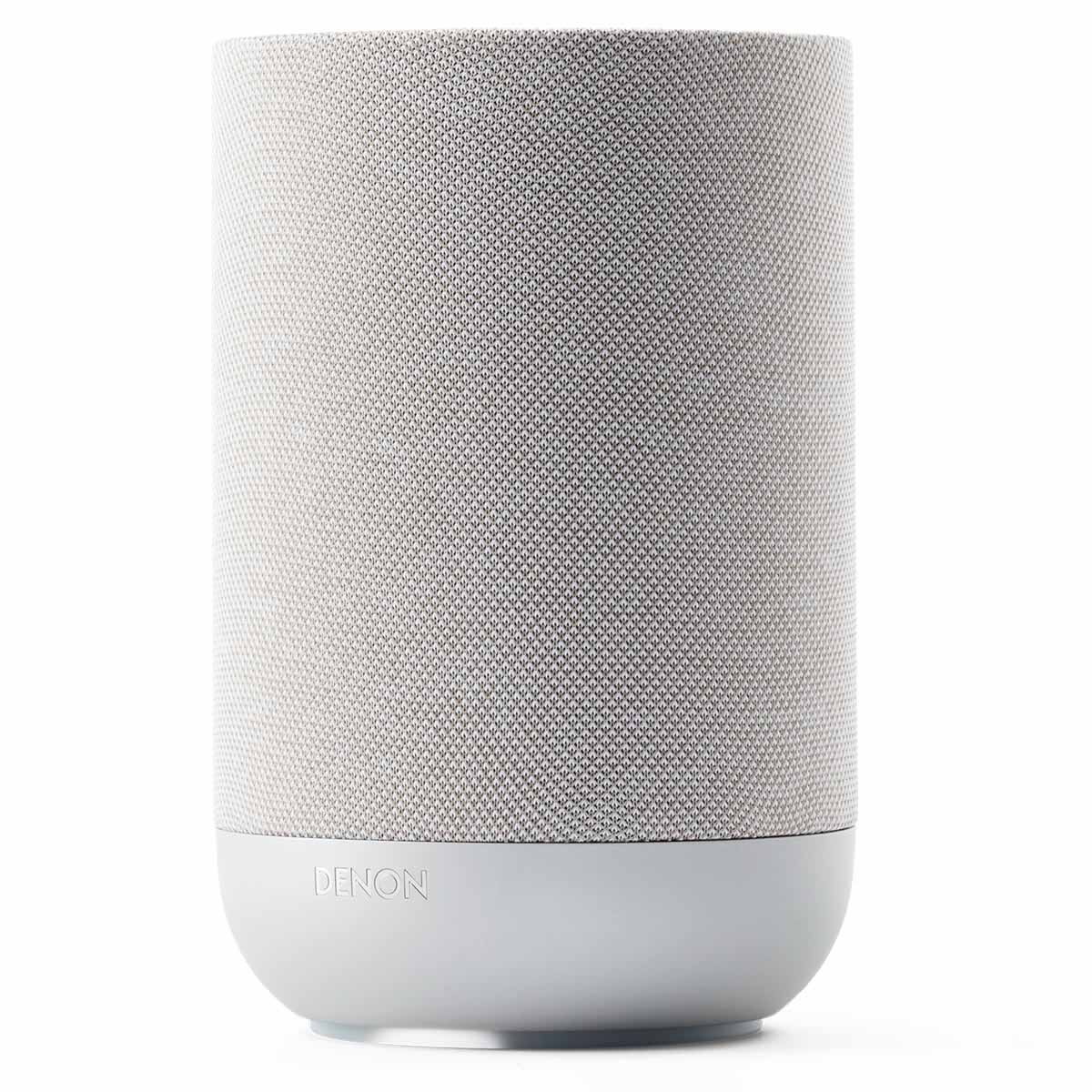 Denon Home 200 Stereo Wireless Smart Speaker - Silver - front view angled left