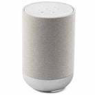 Denon Home 200 Stereo Wireless Smart Speaker - Silver - front and top view angled right