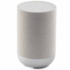 Denon Home 200 Stereo Wireless Smart Speaker - Silver - front and top view angled left