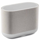 Denon Home 400 Stereo Wireless Smart Speaker - Silver - front and top view angled right