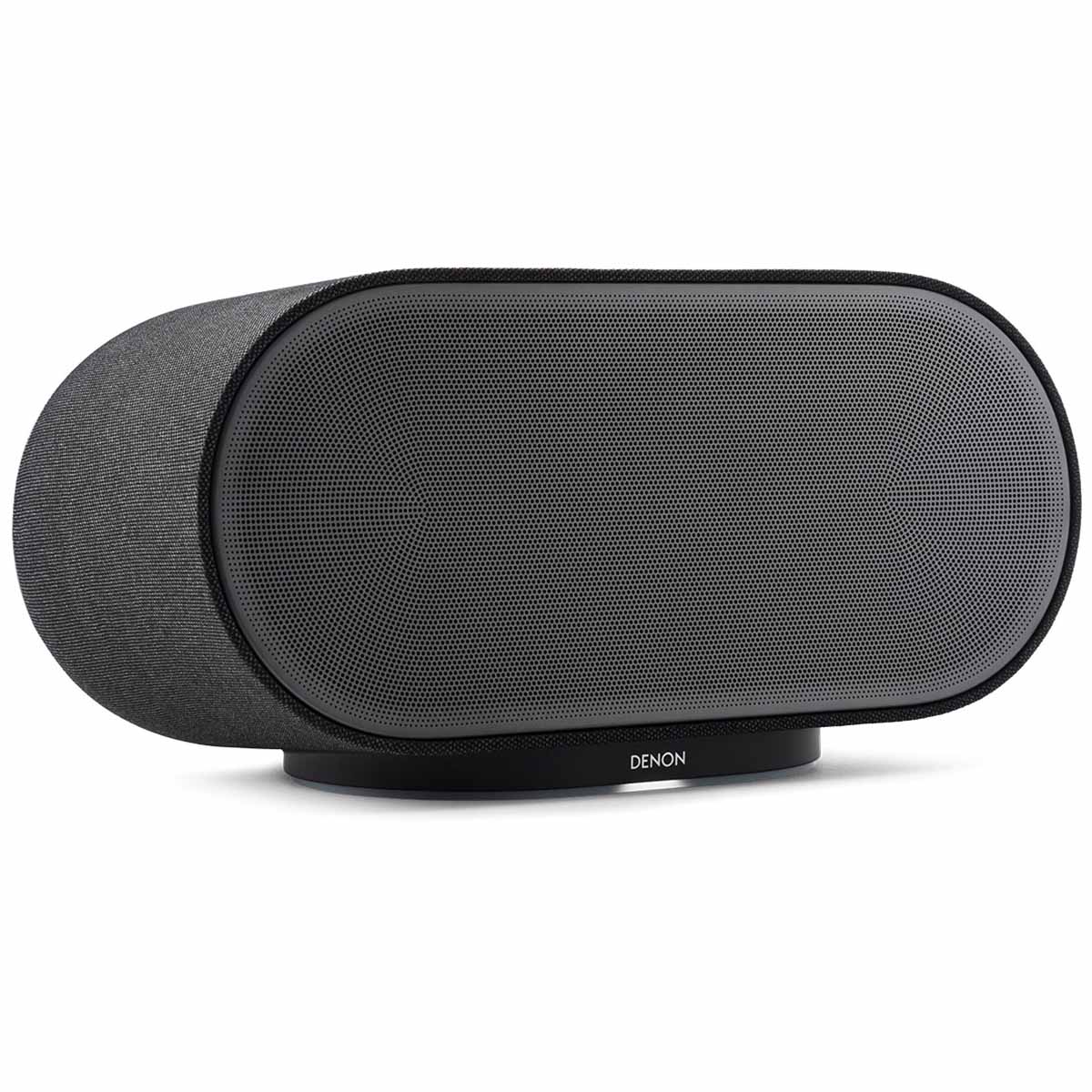 Denon Home 600 Stereo Wireless Smart Speaker - Black - front view angled right