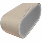 Denon Home 600 Stereo Wireless Smart Speaker - Silver - high angle top and side view angled right