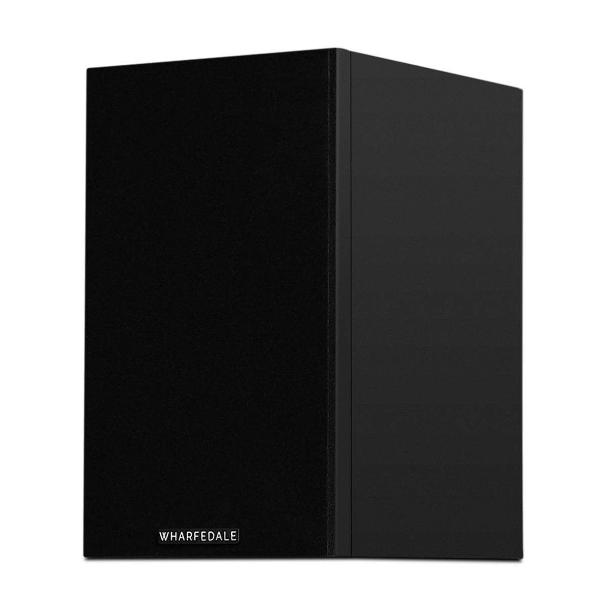 Wharfedale Diamond 12.0i 2-Way Bookshelf Speakers - single black speaker front view angled left with grille