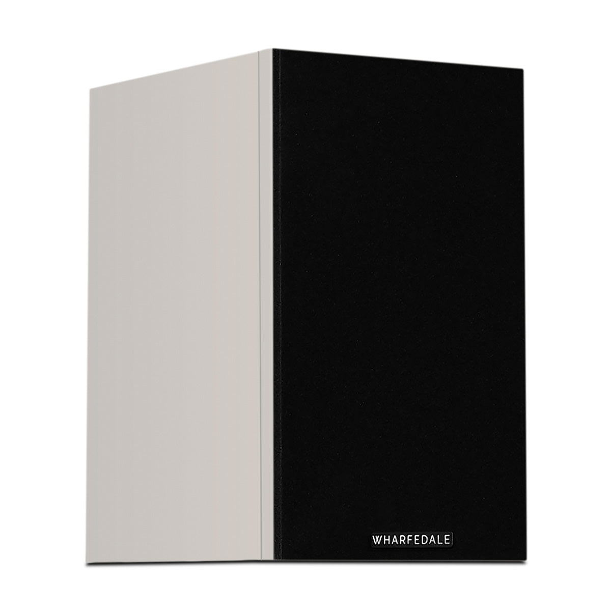 Wharfedale Diamond 12.0i 2-Way Bookshelf Speakers - single grey speaker front view angled right with grille