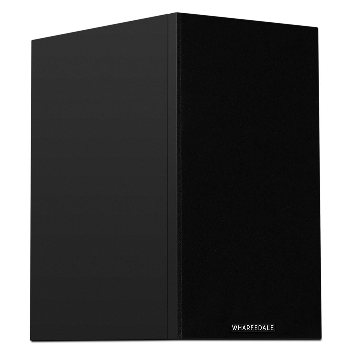 Wharfedale Diamond 12.1i 2-Way Bookshelf Speakers - single black speaker front view angled right with grille