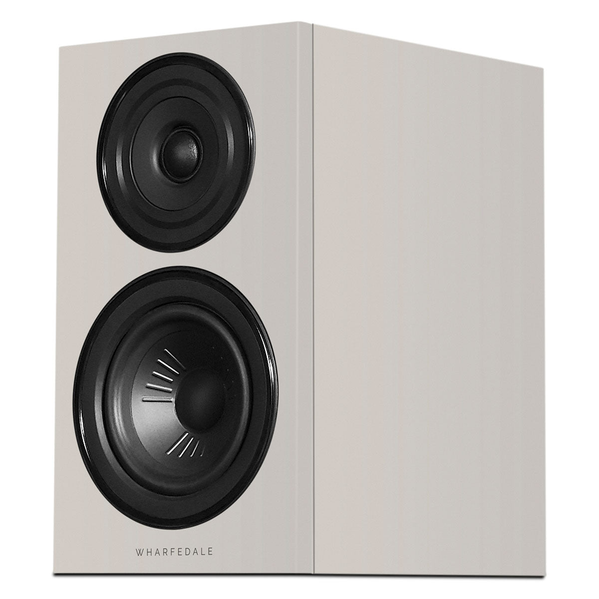 Wharfedale Diamond 12.1i 2-Way Bookshelf Speakers - single grey speaker front view angled left without grille
