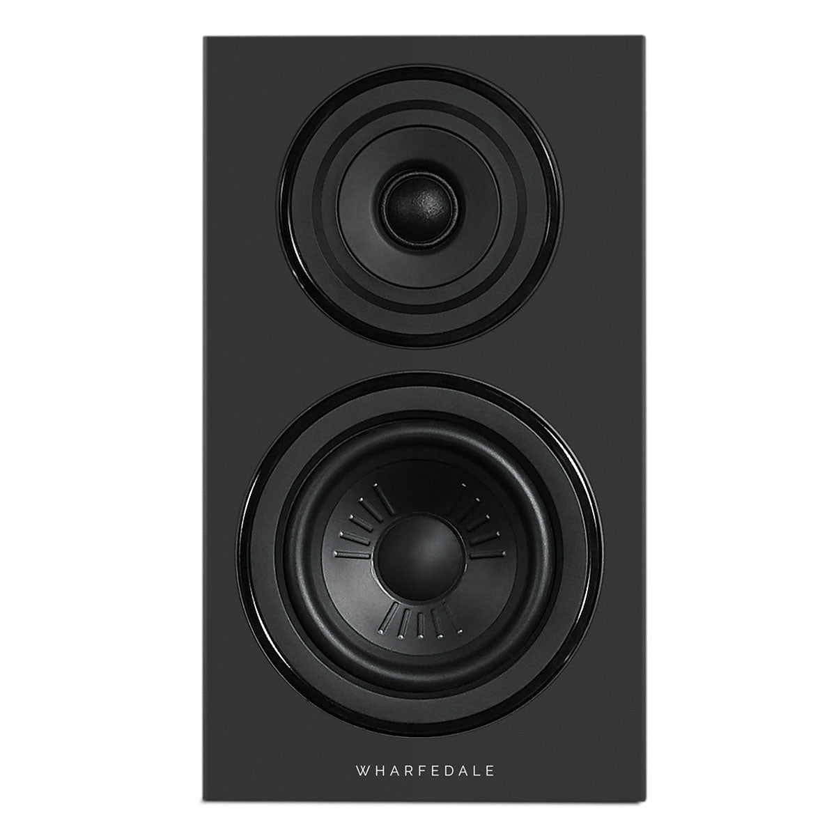 Wharfedale Diamond 12.1i 2-Way Bookshelf Speakers - single walnut speaker front view angled left with grille