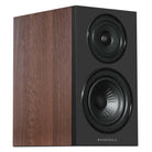 Wharfedale Diamond 12.1i 2-Way Bookshelf Speakers - single walnut speaker front view angled right without grille