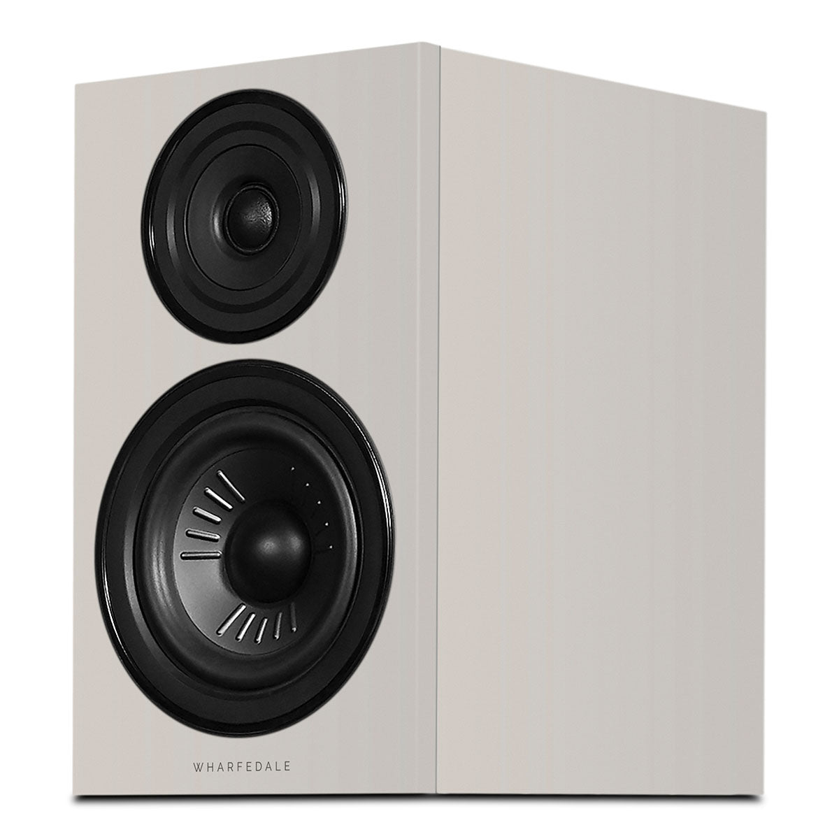 Wharfedale Diamond 12.2i 2-Way Bookshelf Speakers - single grey speaker front view angled left without grille