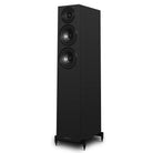 Wharfedale Diamond 12.3i 2.5-Way Floorstanding Speakers - single black speaker front view angled left without grille