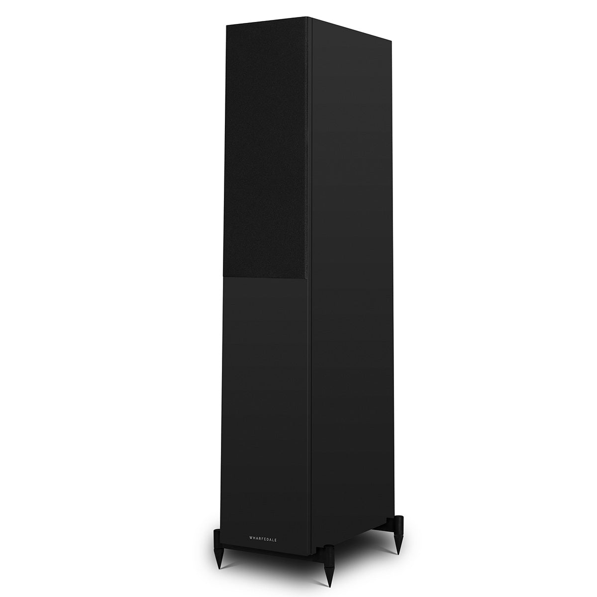 Wharfedale Diamond 12.3i 2.5-Way Floorstanding Speakers - single black speaker front view angled left with grille