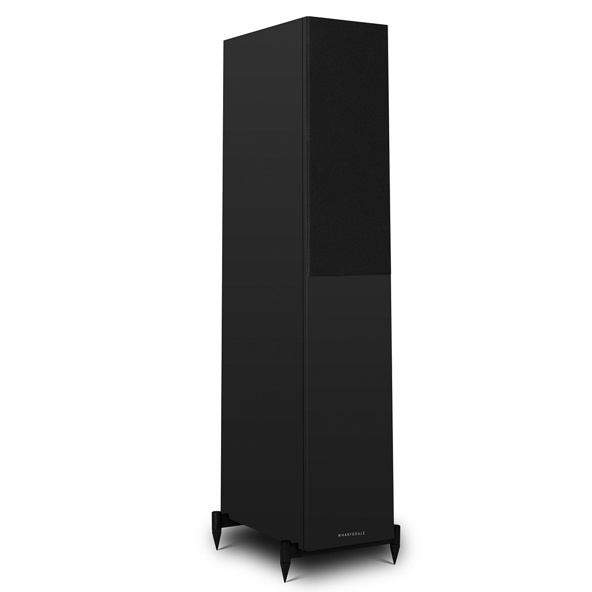 Wharfedale Diamond 12.3i 2.5-Way Floorstanding Speakers - single black speaker front view angled right with grille