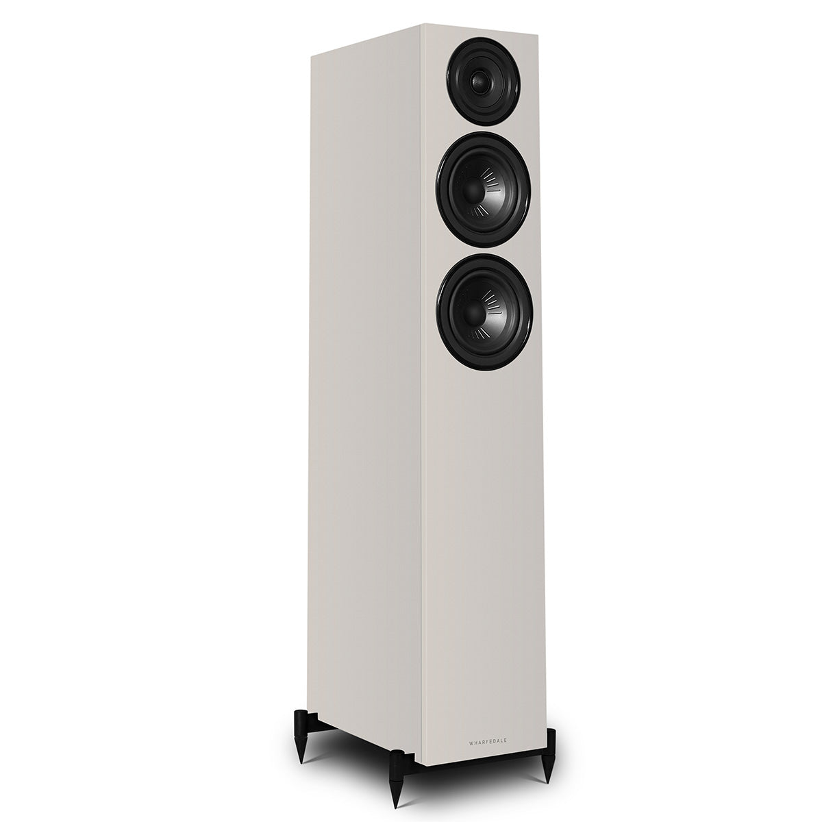 Wharfedale Diamond 12.3i 2.5-Way Floorstanding Speakers - single grey speaker front view angled right without grille