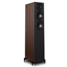Wharfedale Diamond 12.3i 2.5-Way Floorstanding Speakers - single walnut speaker front view angled right without grille