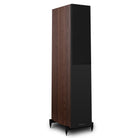 Wharfedale Diamond 12.3i 2.5-Way Floorstanding Speakers - single walnut speaker front view angled right with grille