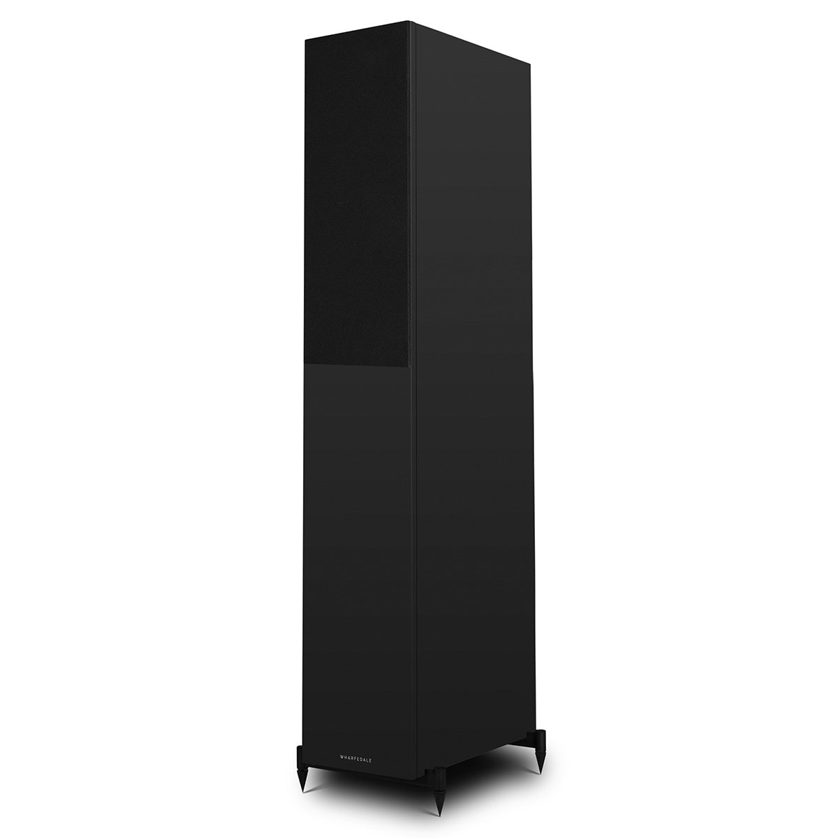 Wharfedale Diamond 12.4i 2.5-Way Floorstanding Speakers - single black speaker front view angled left with grille