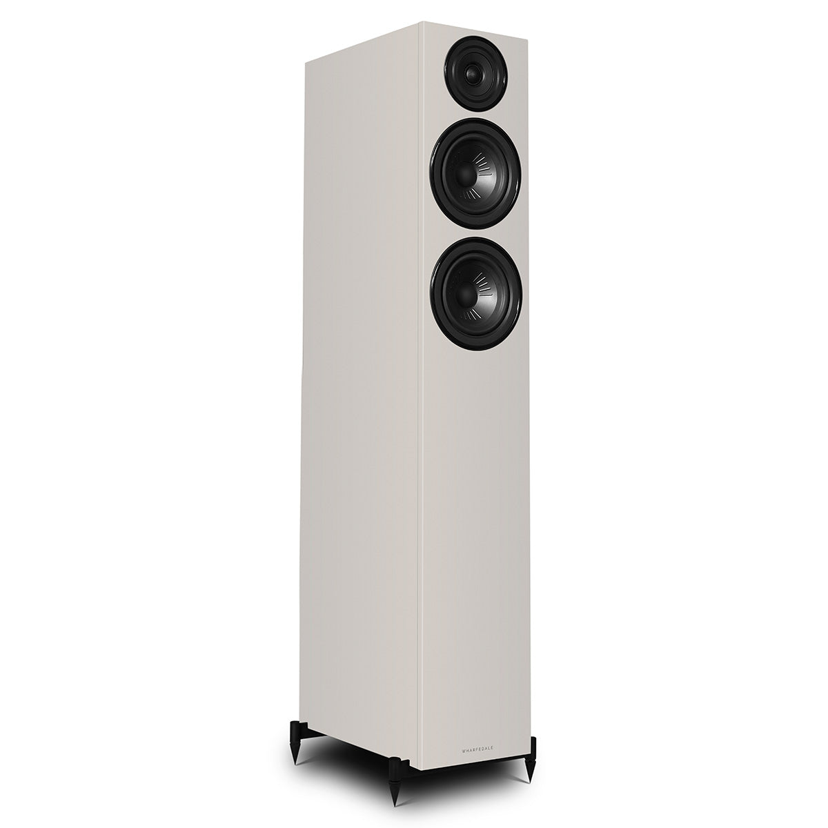 Wharfedale Diamond 12.4i 2.5-Way Floorstanding Speakers - single grey speaker front view angled right without grille