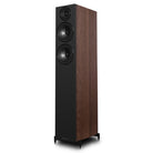 Wharfedale Diamond 12.4i 2.5-Way Floorstanding Speakers - single walnut speaker front view angled left without grille