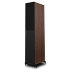 Wharfedale Diamond 12.4i 2.5-Way Floorstanding Speakers - single walnut speaker front view angled left with grille